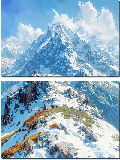 Модульная картина Величественные горы №38