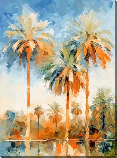 Картина маслом Тропические пальмы №2