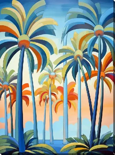 Картина маслом Тропические пальмы №4