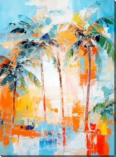 Картина маслом Тропические пальмы №6