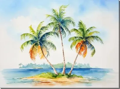 Картина маслом Тропические пальмы №9