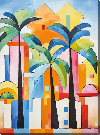Картина маслом Тропические пальмы №11
