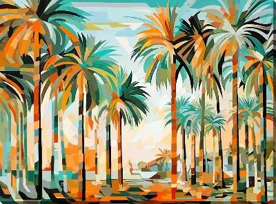 Картина маслом Тропические пальмы №13