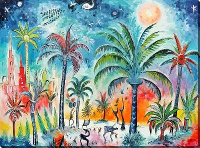 Картина маслом Тропические пальмы №15