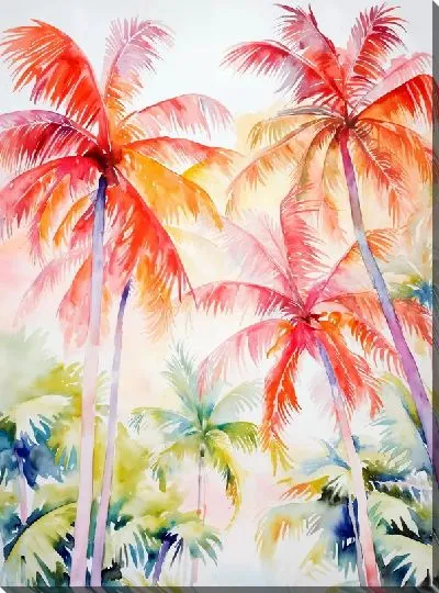Картина маслом Тропические пальмы №17