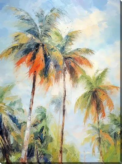 Картина маслом Тропические пальмы №21