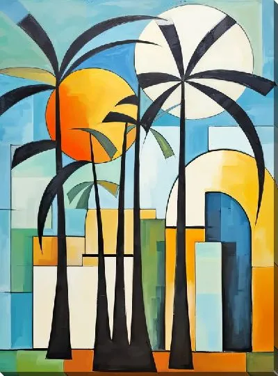 Картина маслом Тропические пальмы №24