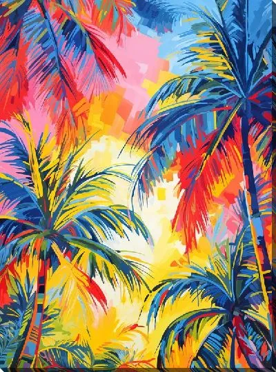 Картина маслом Тропические пальмы №25