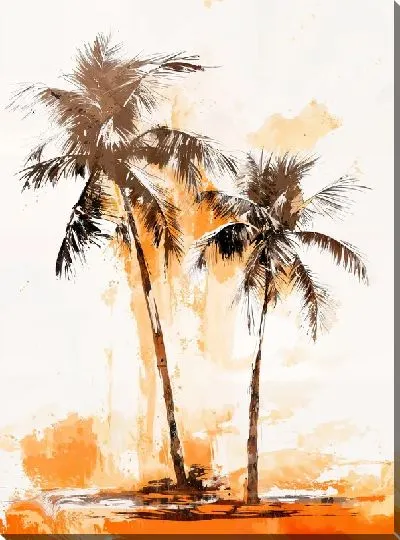 Картина маслом Тропические пальмы №26