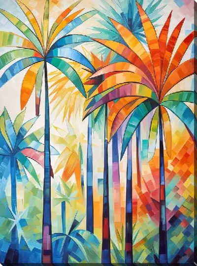 Картина маслом Тропические пальмы №27