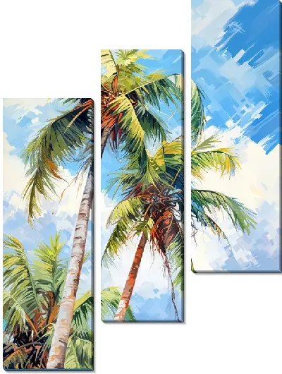 Модульная картина Тропические пальмы №28