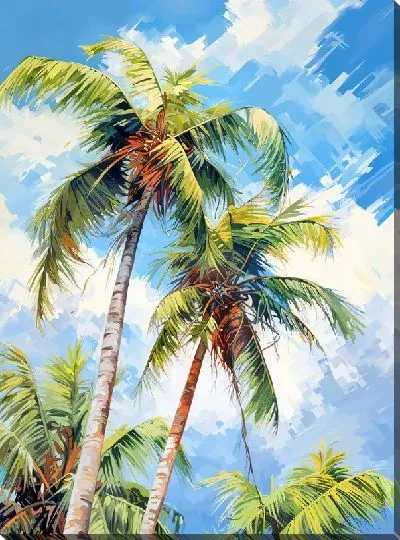 Картина маслом Тропические пальмы №28