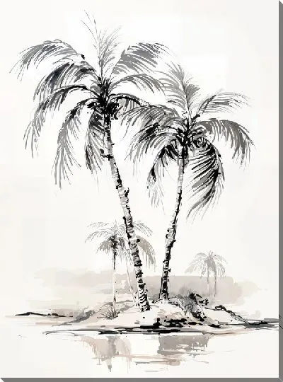 Картина маслом Тропические пальмы №32