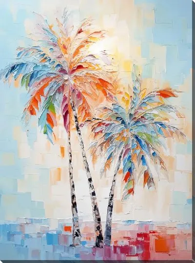 Картина маслом Тропические пальмы №33