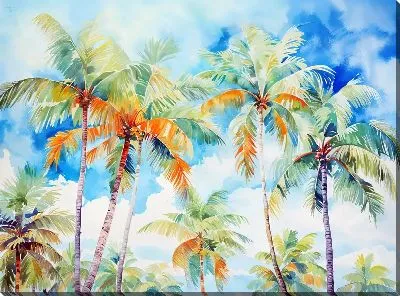 Картина маслом Тропические пальмы №34