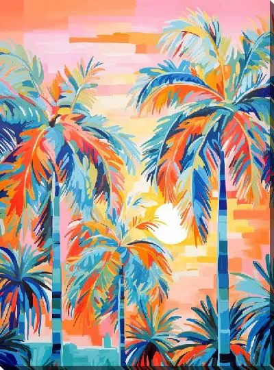 Картина маслом Тропические пальмы №35