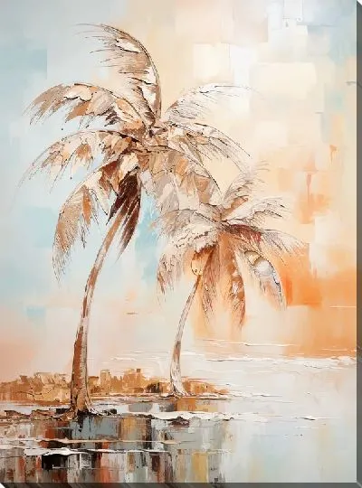 Картина маслом Тропические пальмы №37