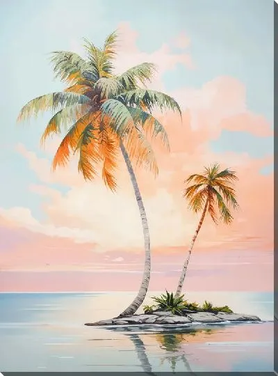 Картина маслом Тропические пальмы №39