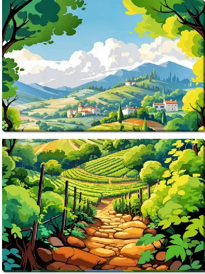 Модульная картина Виноградник №13