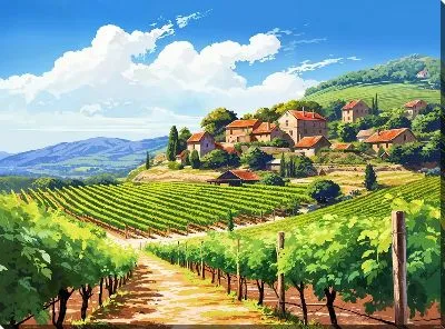 Картина маслом Виноградник №14