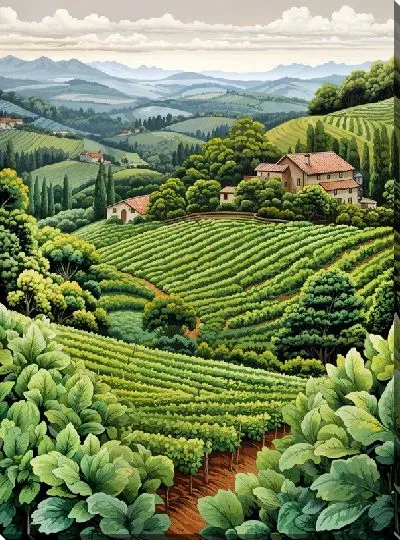 Картина маслом Виноградник №15