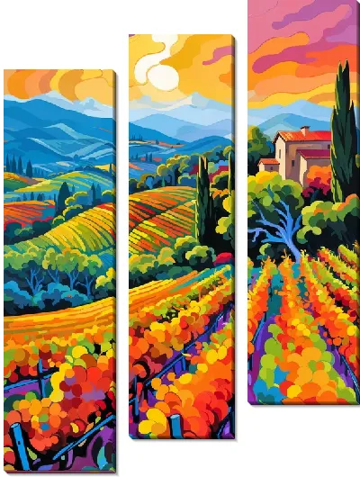 Модульная картина Виноградник №16