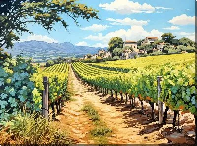 Картина маслом Виноградник №19