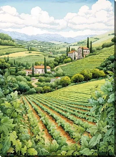 Картина маслом Виноградник №20