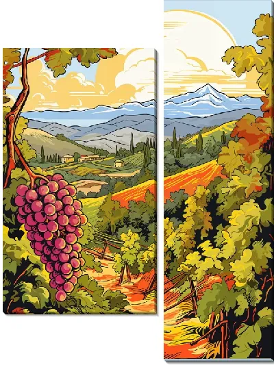 Модульная картина Виноградник №21