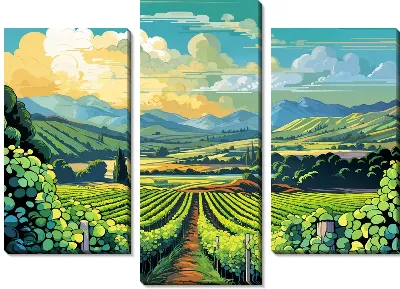 Модульная картина Виноградник №22