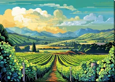 Картина маслом Виноградник №22