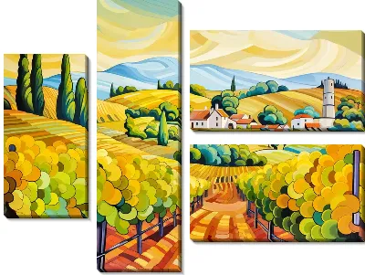 Модульная картина Виноградник №23