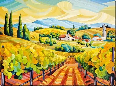 Картина маслом Виноградник №23