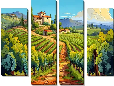 Модульная картина Виноградник №30