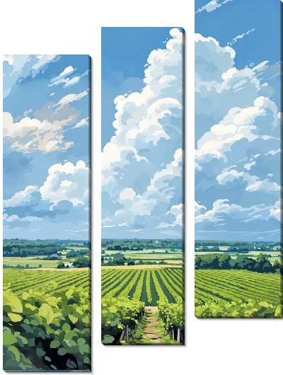 Модульная картина Виноградник №36