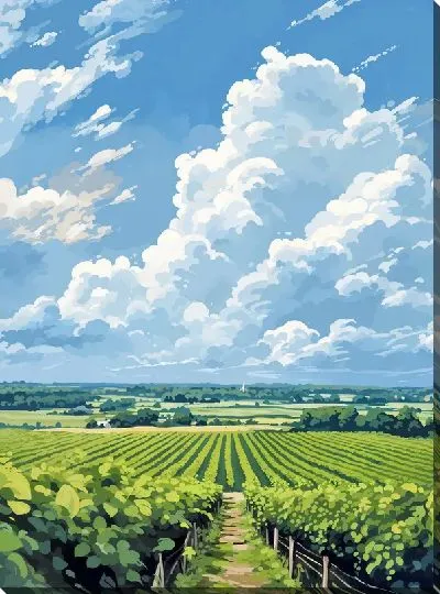 Картина маслом Виноградник №36