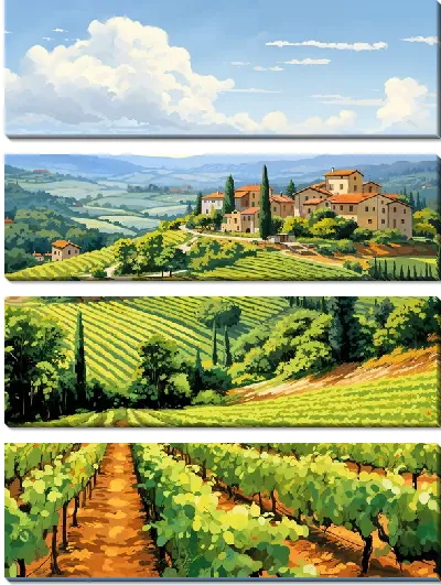 Модульная картина Виноградник №37