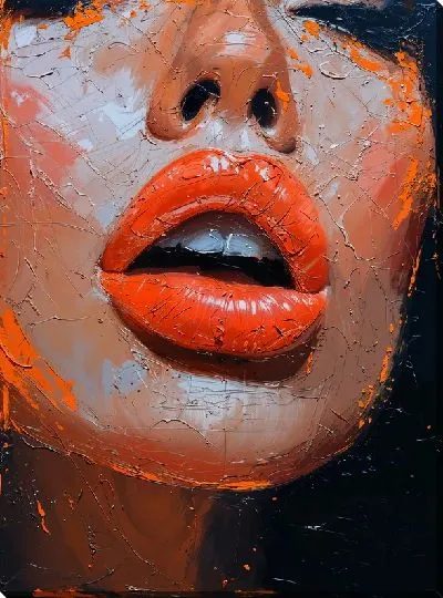 Картина маслом Губы №10