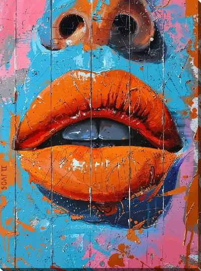 Картина маслом Губы №12