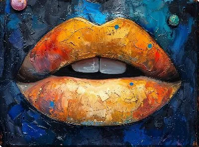 Картина маслом Губы №13
