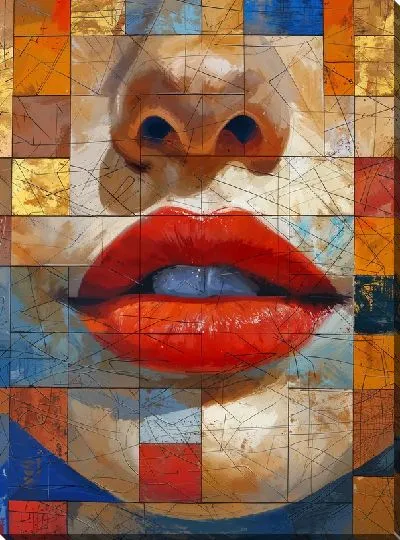 Картина маслом Губы №14