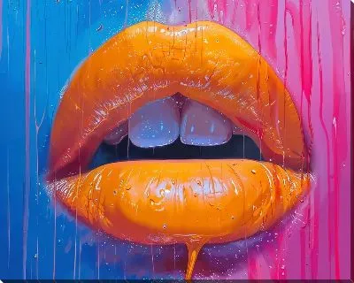 Картина маслом Губы №16