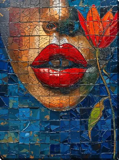 Картина маслом Губы №17