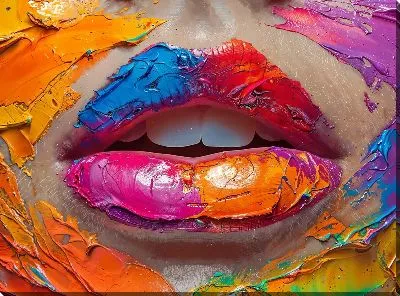 Картина маслом Губы №18