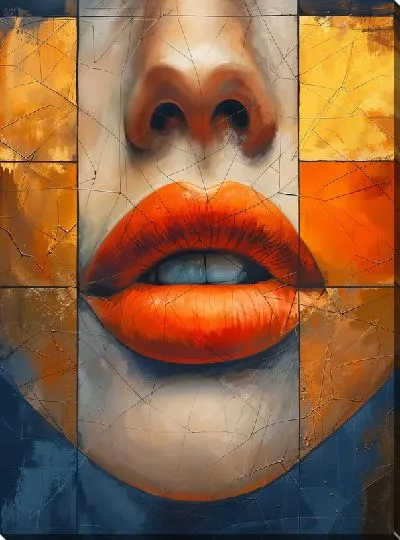 Картина маслом Губы №20