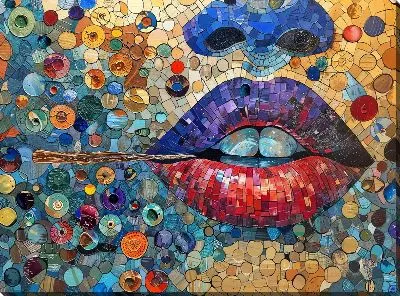 Картина маслом Губы №21