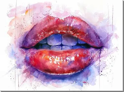 Картина маслом Губы №24