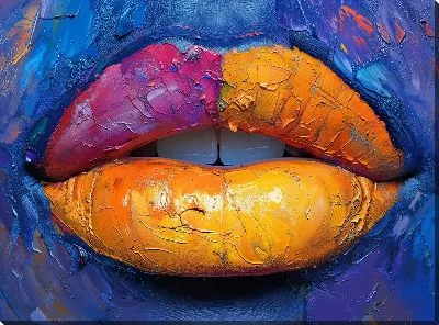 Картина маслом Губы №25