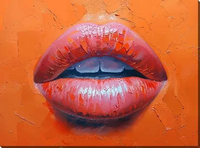 Картина маслом Губы №27