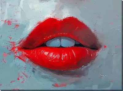 Картина маслом Губы №30